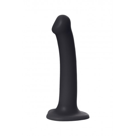 Черный фаллос на присоске Silicone Bendable Dildo M - 18 см.