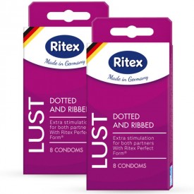 Рифленые презервативы RITEX LUST с пупырышками - 8 шт.