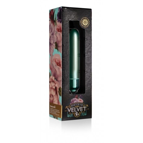 Зеленый мини-вибратор Touch of Velvet - 10,3 см.